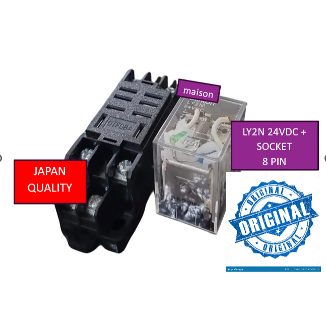 รีเลย์ LY2N 24VDC Ori Japan + รีเลย์ซ็อกเก็ต 8 พิน LY2 24VDC