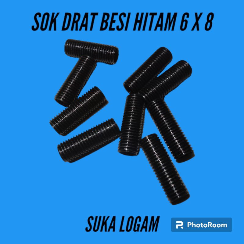 MESIN M6 X 8 BLACK IRON THREAD SHOCK / ENGINE BLOCK THREAD SHOCK