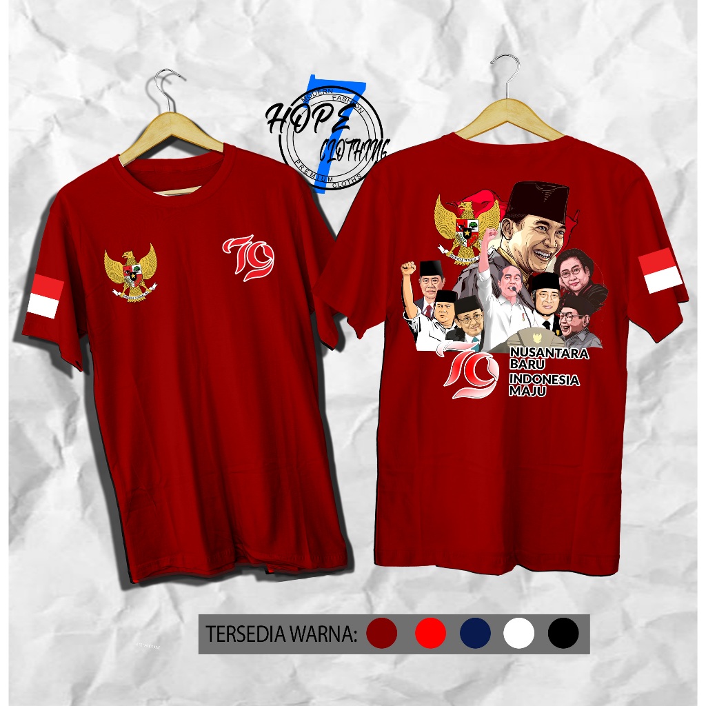 Katun H-clo DISTRO 79th Anniversary 79th Anniversary 79th August T-Shirt 17th, Mens Womens T-Shirt, 