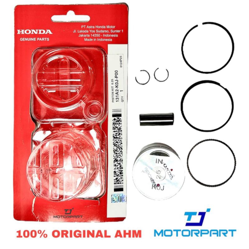131A2- K0J-P00 PISTON KIT GENIO 0.25 (K0J) BEAT DELUX, BEAT STREET, SCOOPY AHM ของแท้ 100%