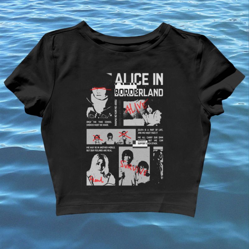 เสื้อครอป ALICE IN BORDERLAND | Baby TEE SLIM FIT | สไตล์ Y2k | ครอป TEE SLIM FIT | เสื้อผ้าครอปผู้ห