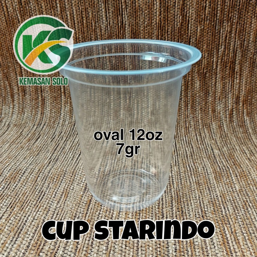 Starindo PP Oval Plastic Cup 12 oz 7 gr ทนความร้อนสามารถปิดผนึกได้