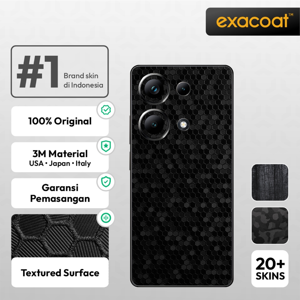 [EXACOAT] Poco M6 Pro Premium 3M Skin / Garskin - รุ่น Cut