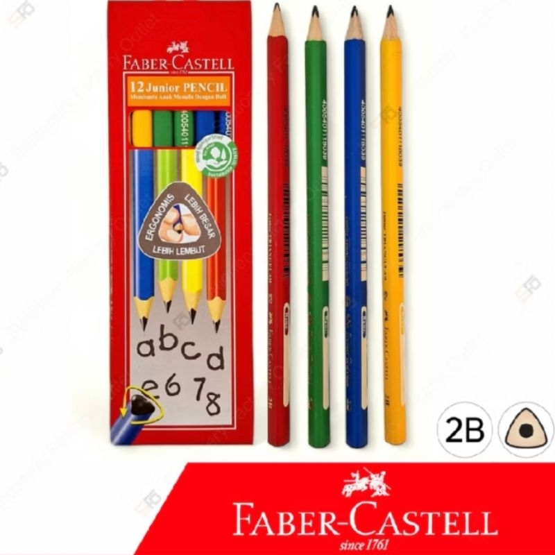 ดินสอ Faber Castell Junior Triangle 2B (1 ชิ้น)/Faber Castell ดินสอสามเหลี่ยมจูเนียร์ (1 ชิ้น)/Faber