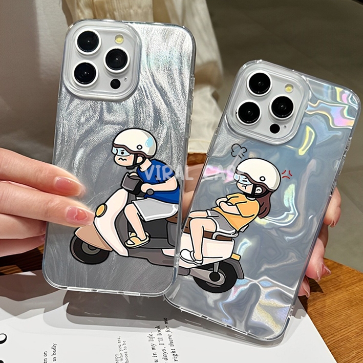 ใหม่สําหรับ iPH0NE! Silver Feather Hologram and Watery Texture 7G/8G/SE2(SE 2020)/SE3(SE 2022) 7P/7P