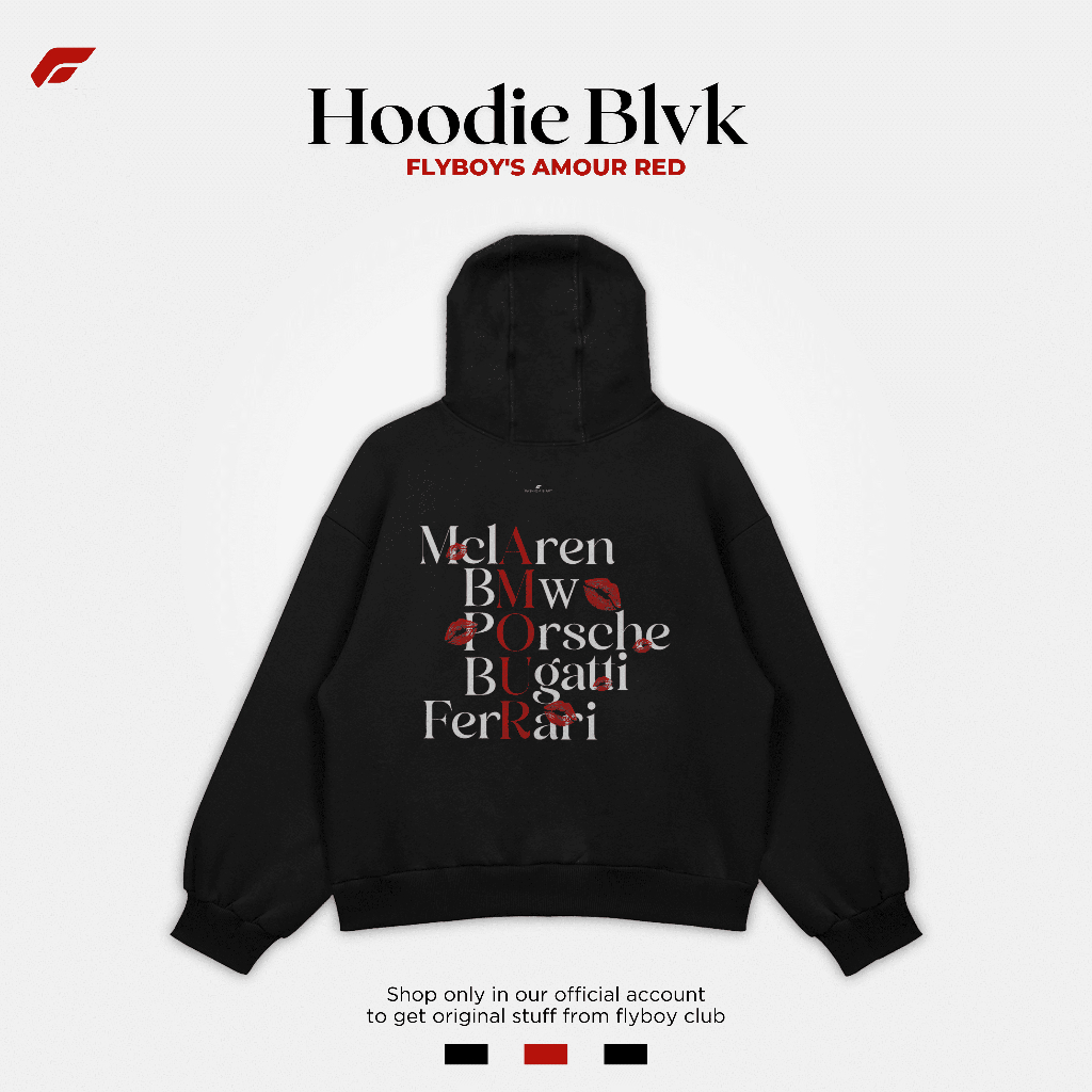 FLYBOYS HOODIE - AMOUR RED - BLVK