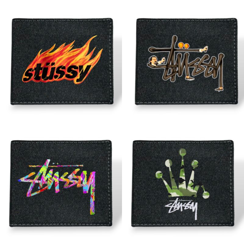 Cool Stussy Distro Canvas Wallet / Distro Stussy Logo Zipper Folding Wallet 100% Premium Canvas Mate