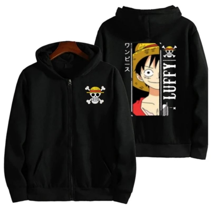 LUFFY ONE PIECE_Hoodie เสื้อแจ็คเก็ตซิปจัมเปอร์ | เสื้อกันหนาวมีฮู้ดซิป ไซส์ ML XXL