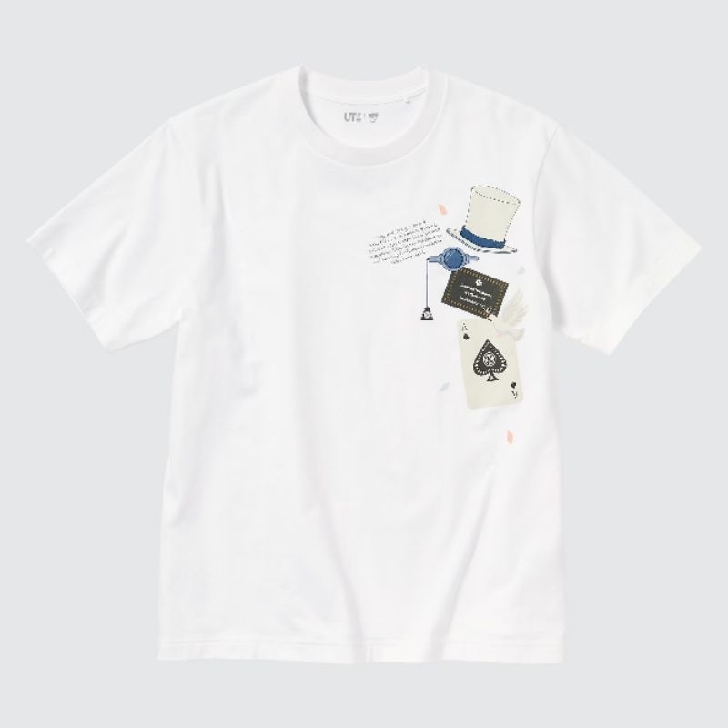 Putih เสื้อยืด Uniqlo Conan (ปิดเคส) | เสื้อยืดแขนสั้นสีขาว Detective Conan UT