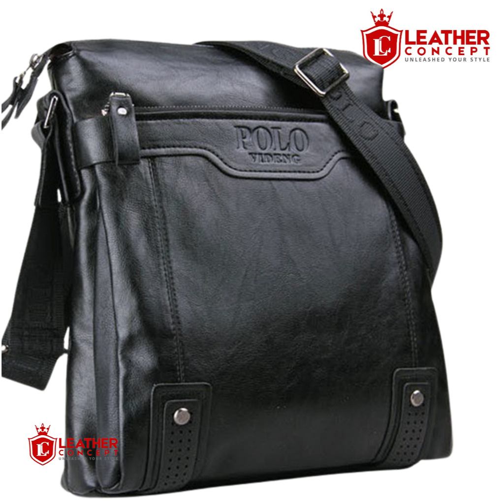 LEATHER CONCEPT Polo LEATHER Sling Bag Mens Polo Bag Mens Polo Leather Bag