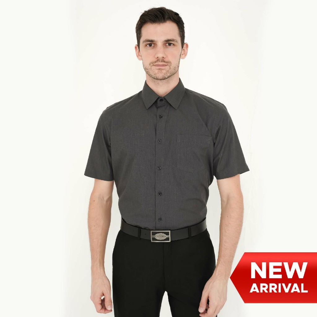 KEMEJA Cressida Regular เสื้อเชิ้ตสีเทาผู้ชาย - HMKCS.PB888X