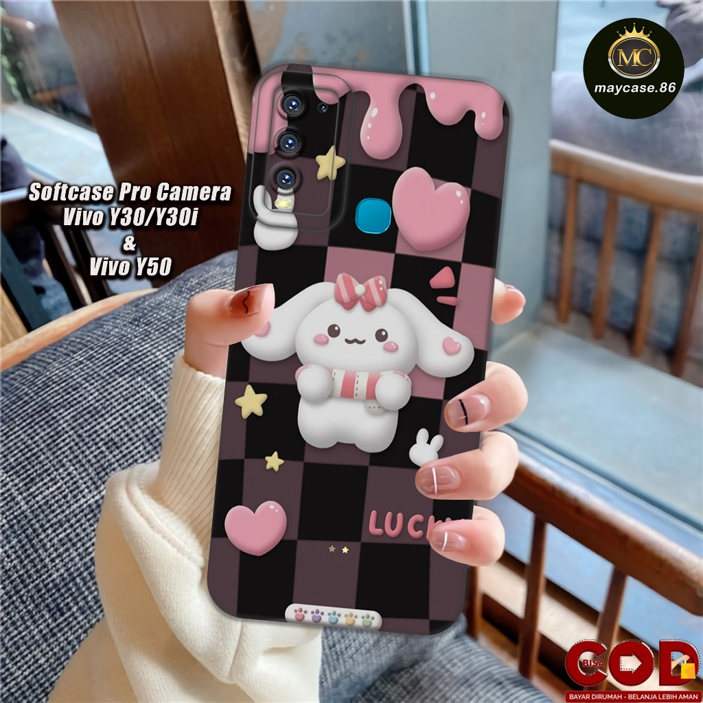 Softcase VIVO Y30/ Y30i/ Y50 4G 2020 ซิลิโคน Pro ปลอกกล้องยางสีดํายืดหยุ่นและหนา - ตัวป้องกันกล้อง H