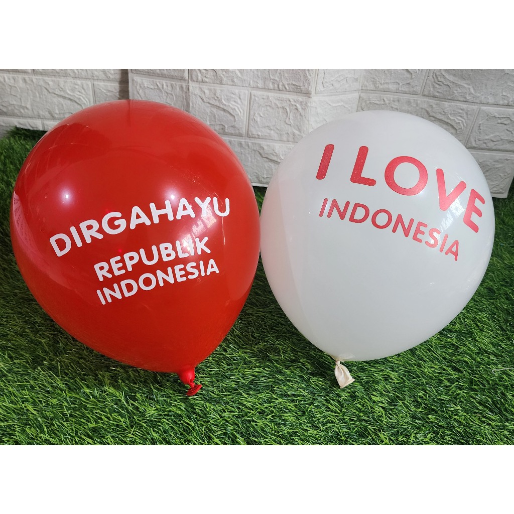 I LOVE INDONESIA LATEX BALLOONS / RI Anniversary / AUGUST 17TH ANNIVERSARY