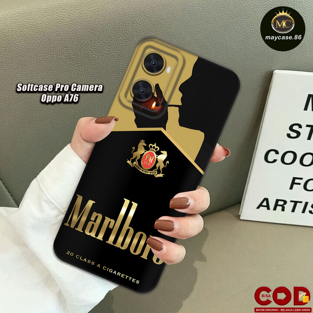 HP OPPO A76 4G 2022 Softcase Silicone Pro Camera Casing ยางสีดํา ยืดหยุ่นและหนา - ตัวป้องกันสําหรับก
