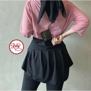 ROK LEGGING SAKU Premium Olahraga Lari Senam Poundfit Zumba Aerobik Badminton Basket Muslimah