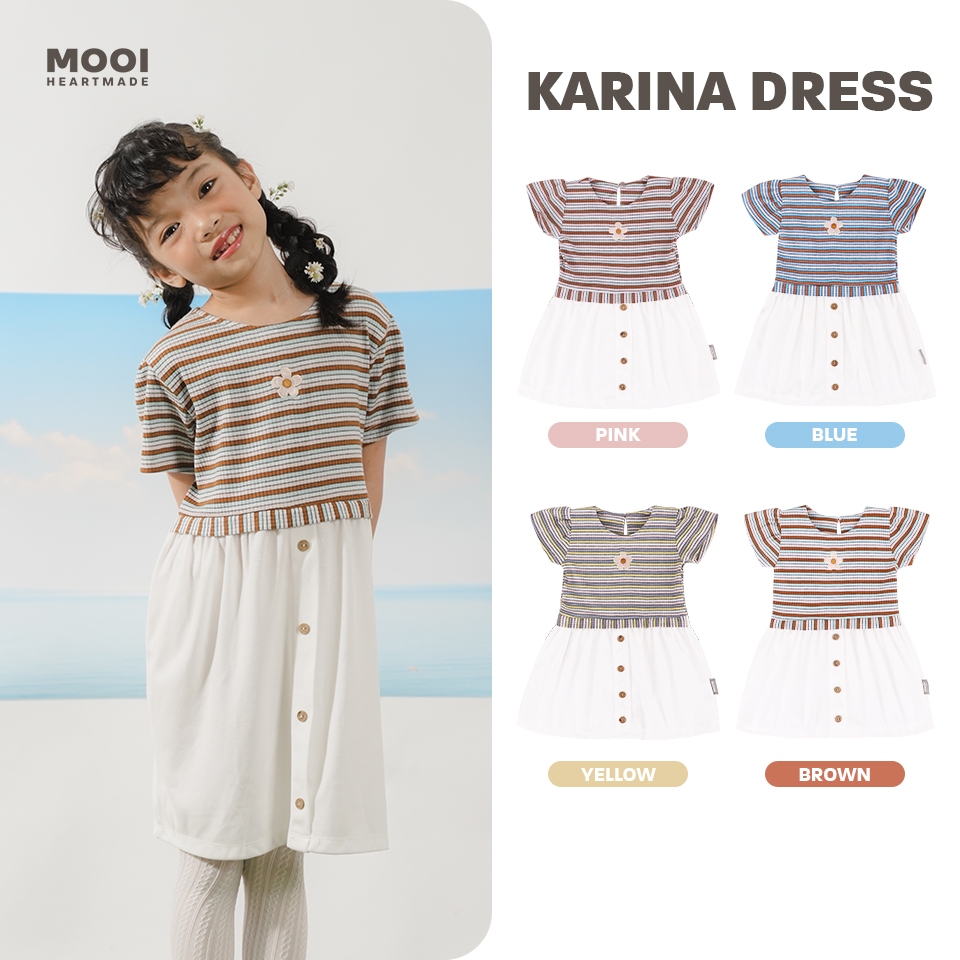 Mooi Dress for Girls Karina Rib Striped Dress