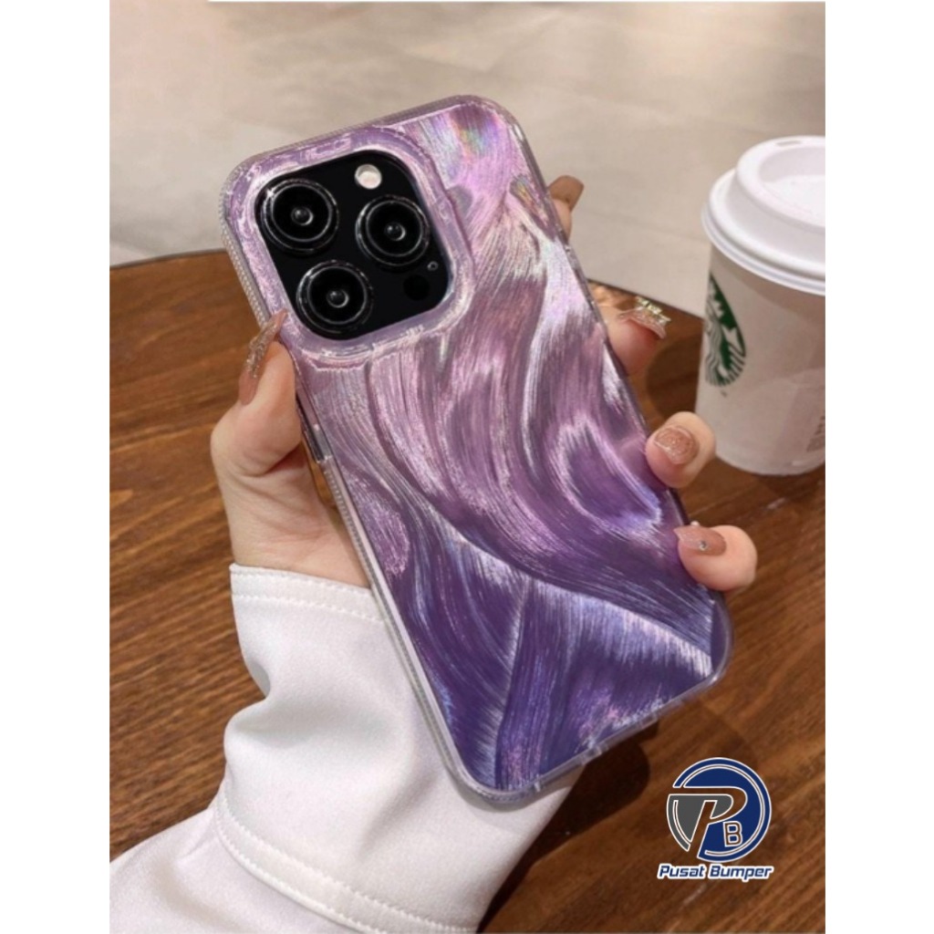 Ss935 Clarity Swirl โฮโลแกรม Feather กรณีสีม่วงสําหรับ Xiaomi Redmi A5 หมายเหตุ 7 8 9 10 11 11s 12 1