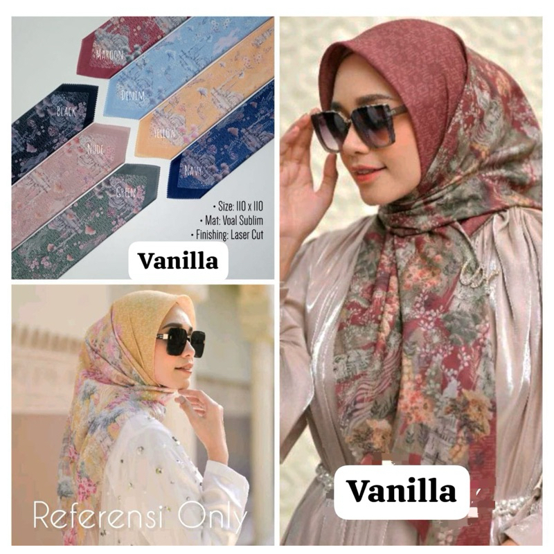 (VANILA HIJAB) VH Vanilla Style Square Hijab, Hijab Premium / Square Vanilla Motif, Hijab ล่าสุด
