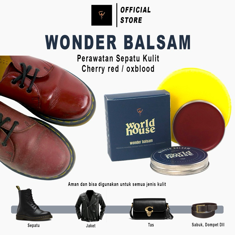 Worldhouse WONDER BALSAM สําหรับ dr martens docmart หนังบาล์ม docmart balm care สําหรับรองเท้าหนังเข็มขัดกระเป๋า