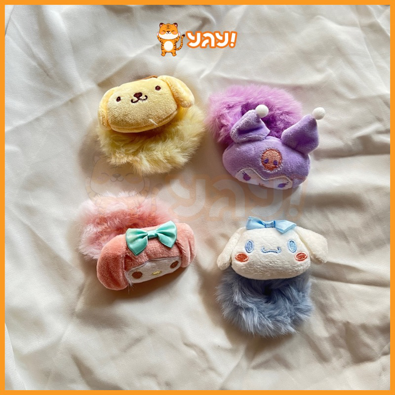 ใช่! Sanrio Doll Fur Hair Tie / Kiromi Melody Cinnamoroll Pompurin Hair Tie
