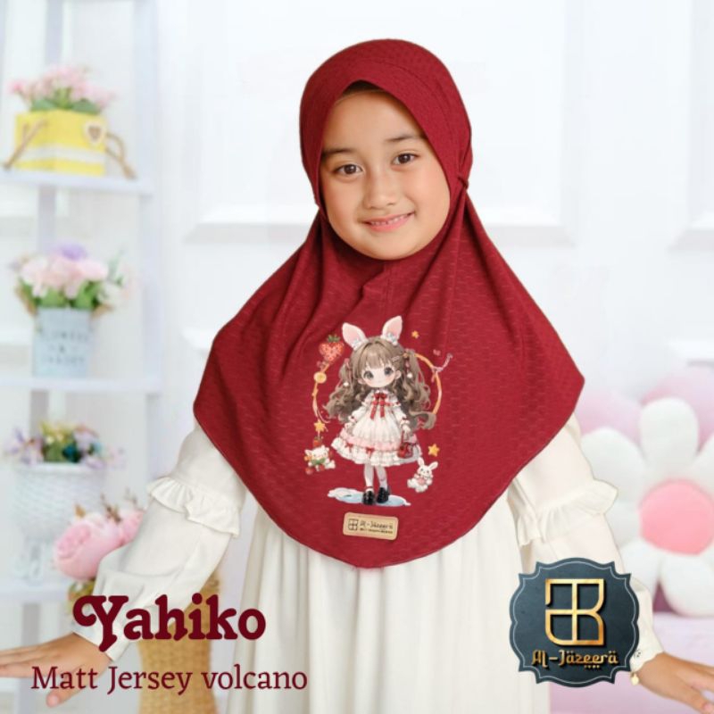 AL JAZEERA - YAHIKO CHILDRENS INSTANT HIJAB VOLCANO JERSEY โดย BUNGA HIJAB