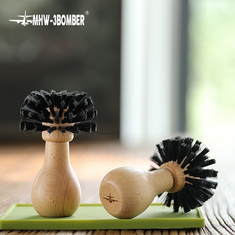MHW-3BOMBER - 58mm Portafilter Basket Brush Cleaner วัสดุพรีเมี่ยม Beech Nylon