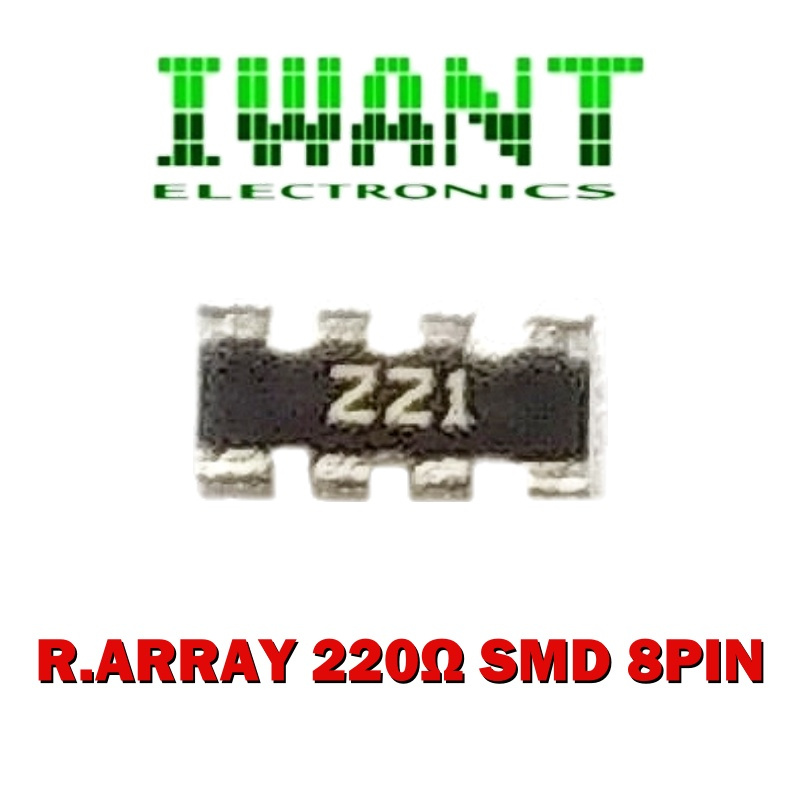 ตัวต้านทาน ARRAY 220 OHM 8PIN SMD ARRAY 220OHM SMD 8 FET RESISTORS ARRAY SMD 221