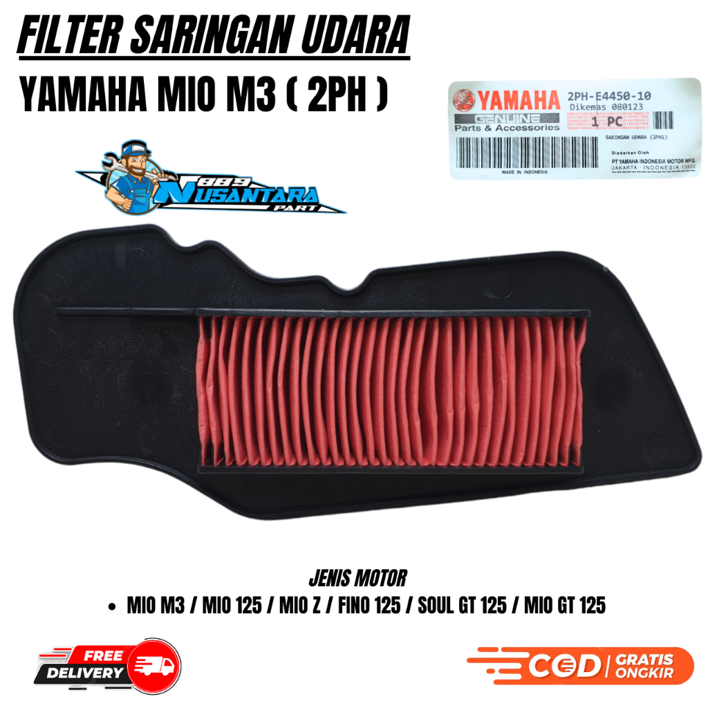 MIO M3 2PH AIR FILTER / MIO 125 AIR FILTER / MIO Z / FINO 125 / SOUL GT 125 / MIO GT 125