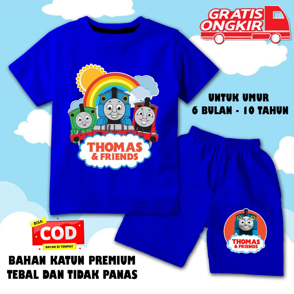 ชุดสูทแขนสั้นเด็กผู้หญิง, โทมัส 2 dtf รถไฟชุดเสื้อยืดแขนสั้นเด็ก