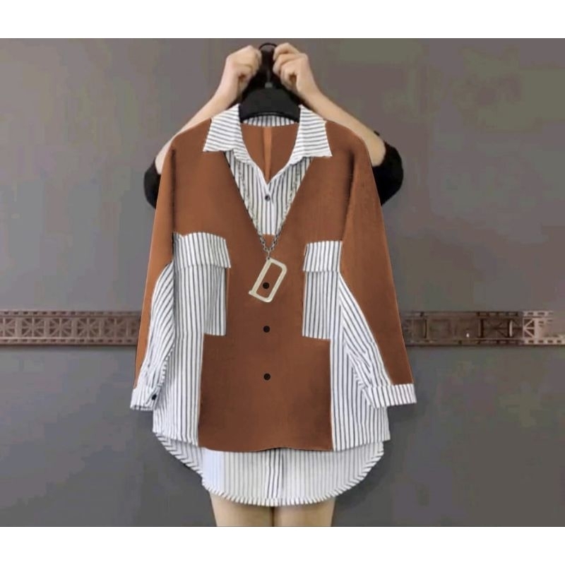 รับประกัน NAOMI KOREAN BLOUSE / JUMBO BLOUSE / BLOUSE ผู้หญิง