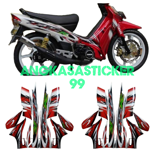 MERAH F1ZR 2005 MOTORCYCLE BODY STRIPING STICKER สีขาว-แดง