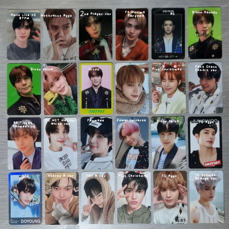 Photocard NCT 127 Jaehyun Jungwoo Doyoung Taeyong