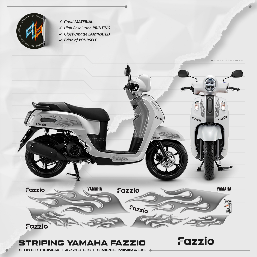 ไฟโปร่งใส YAMAHA FAZIO STRIPING/Simple FAZZIO LIST สติกเกอร์/FAZZIO STRIPE/STOCK DECAL