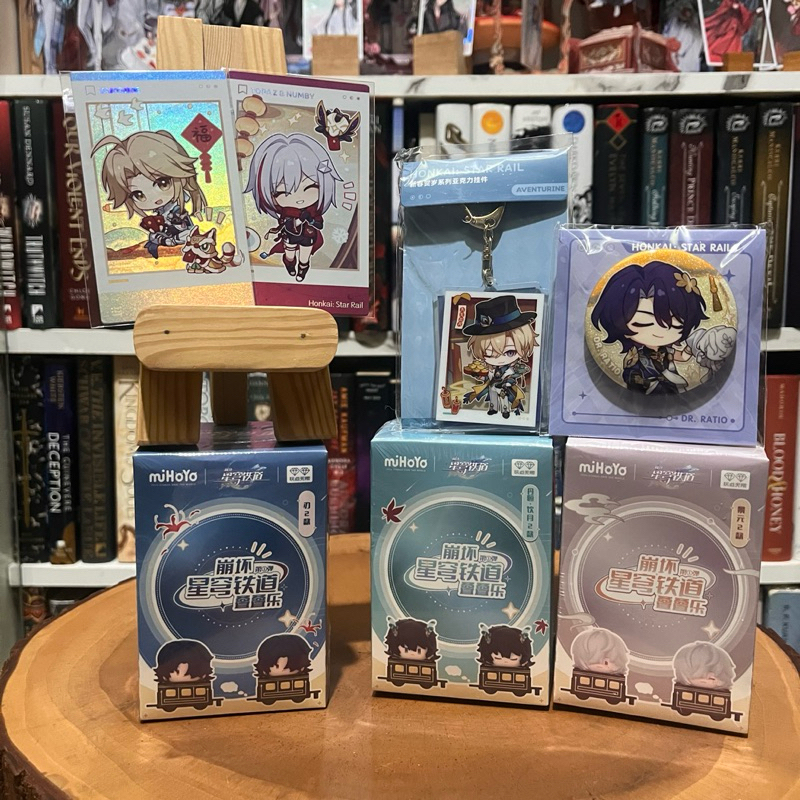 อย่างเป็นทางการ Honkai Star Rail HSR Q หัว Mini รูปพวงกุญแจป้าย Glitter การ์ด Jing Yuan Blade Ren Ra