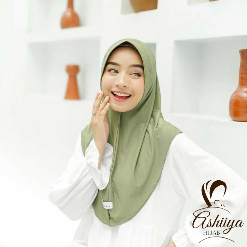 Ashiya Bergo Hamidah Premium Jersey Size M Instant Hijab