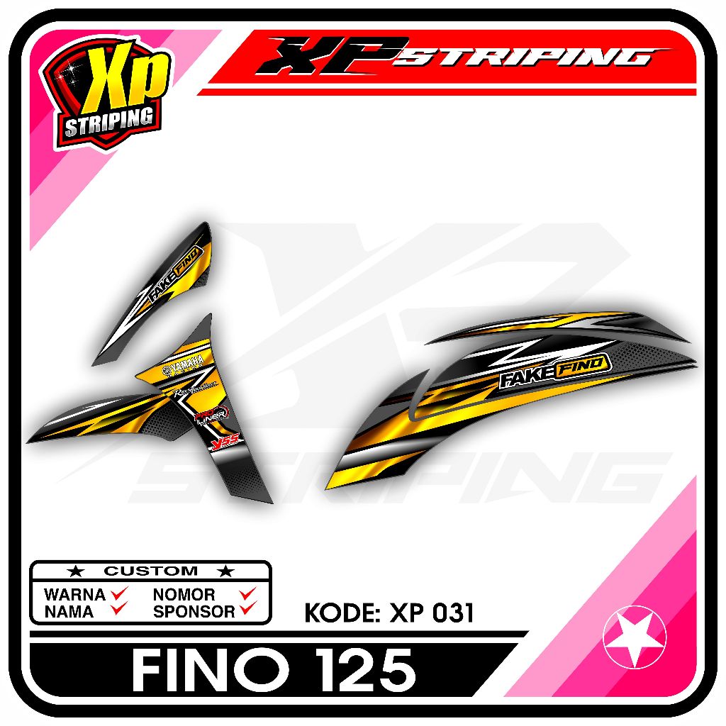 Fino 125 Striping - Yamaha Fino 125 Striping Sticker Racing Design XP.31