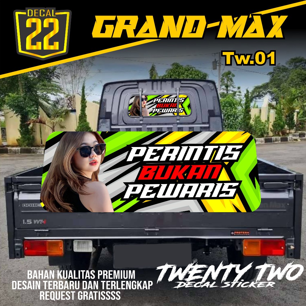 ONE WAY REAR WINDOW STICKER GRAND MAX PICK UP STICKER CODE 24.01