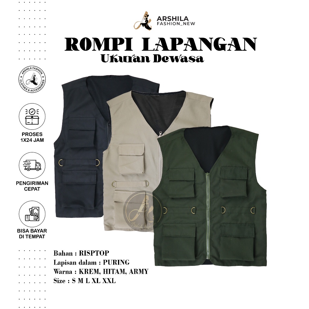 ผู้ใหญ่ภูเขา CARGO Field VEST ผู้ใหญ่สี่กระเป๋า VEST RMPD002