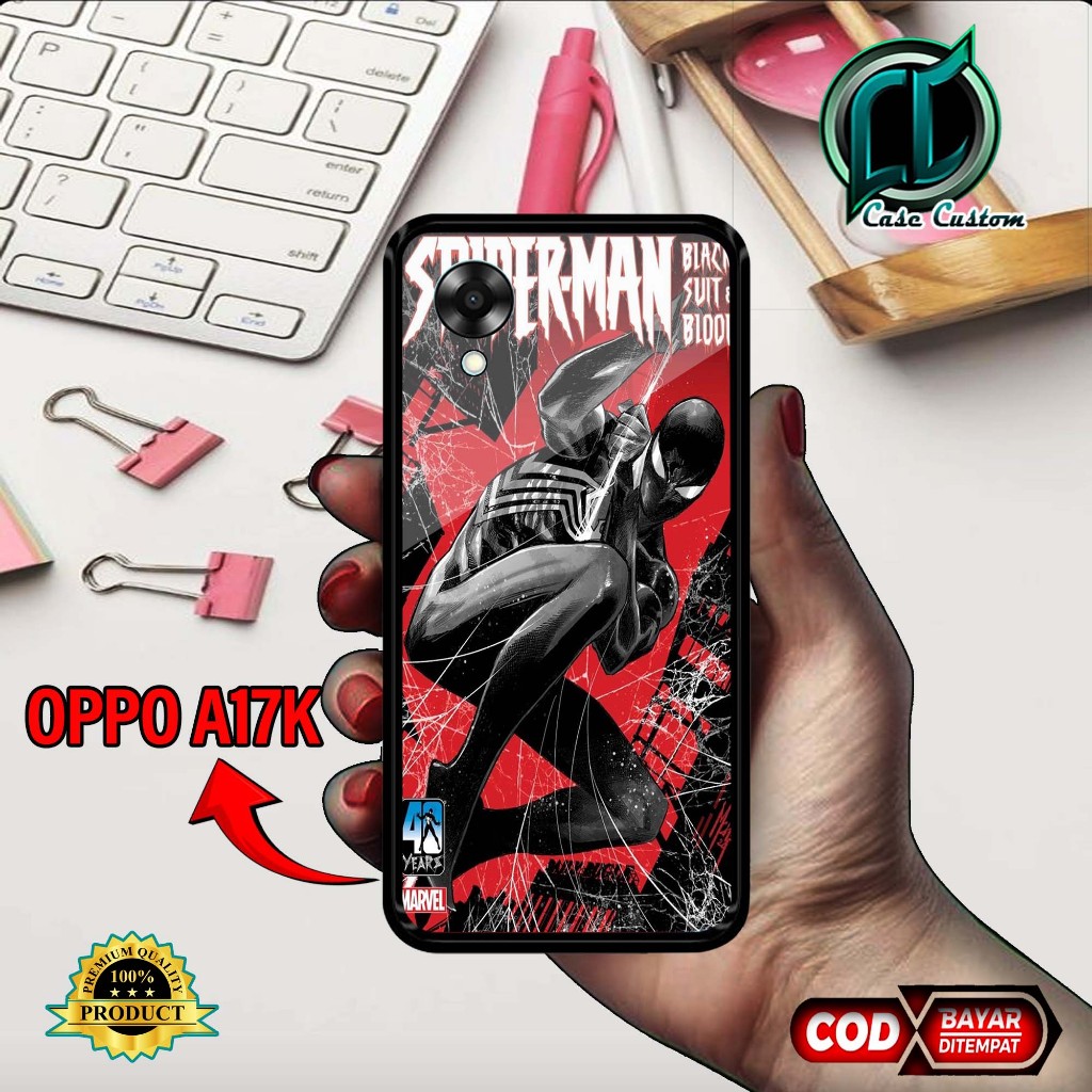 เคส OPPO A17K - เคสแฟชั่น 008 Hardcase 2D Glossy - CUSTOM CASE - [SPDRMN] - เคสเงา - เคสโทรศัพท์ Hp 
