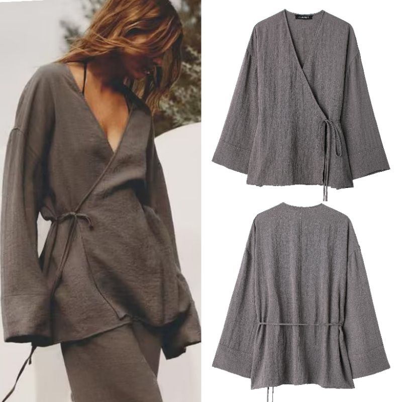 เสื้อคาร์ดิแกนพักผ่อนสีเทา 75576 (TA)