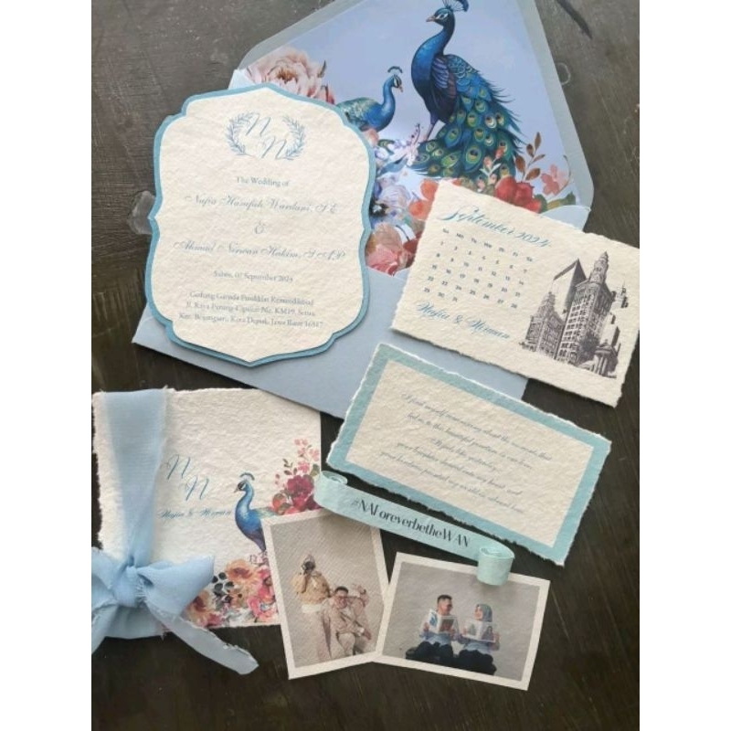 Wedding Vows Keepsake Card การ์ดงานแต่งงานที่กําหนดเองส่วนบุคคลความทรงจํา Flatlay Photograph การประด