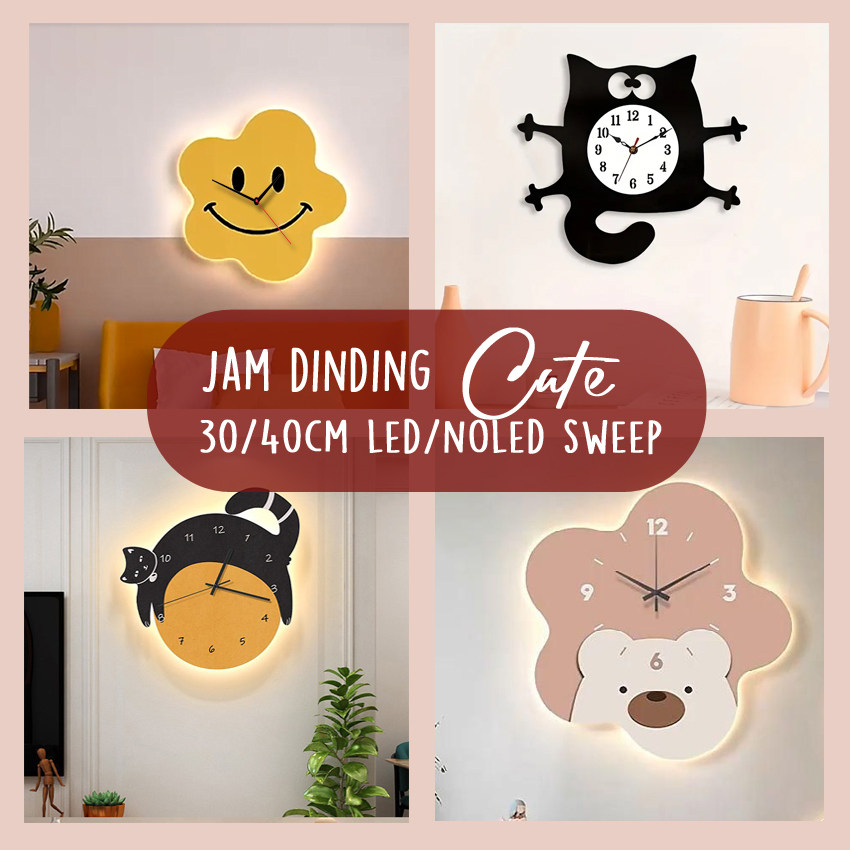 นาฬิกาแขวน Aesthetic Cute Cat Bear Panda Dino Led Lights Up My Brother