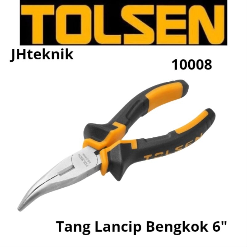 JHTeknik คีมจมูกงอ 6 นิ้ว TOLSEN 10008/Tolsen คีมปากงอ 6"/คีมงอ 6" Tolsen