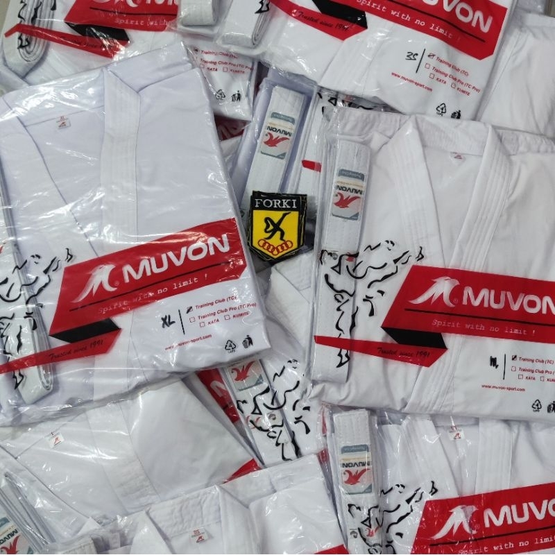 Muvon GI Training ผู้เริ่มต้นหรือศิลปะการต่อสู้เสื้อผ้าฝึกซ้อม Aikido Judo Karate คุณภาพมาตรฐานโลโก้