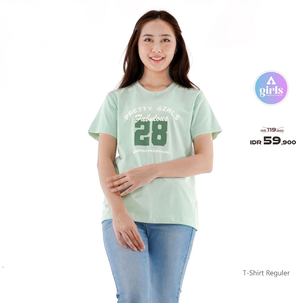 ใหม่!!! เสื้อยืด Pretty Girls Dusty Green Woman Kaos 1B000