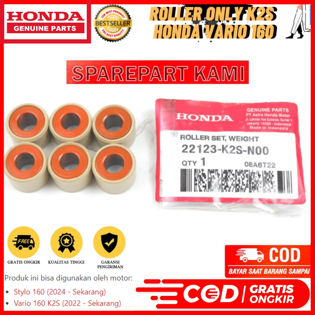 ROLLER WEIGHT SET CVT ROLER เท่านั้น VARIO 160 PCX 160 STYLO 160 ADV 160 K2S ต้นฉบับ