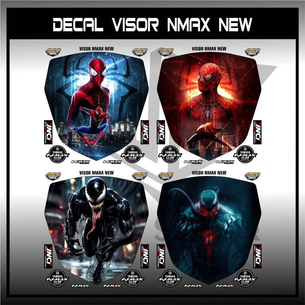 YAMAHA ALL NEW NMAX 155 2020 - 2023 VISOR สติ๊กเกอร์ DECAL / NMAX ใหม่ SPIDERMAN VENOM WISHIELD สติ๊