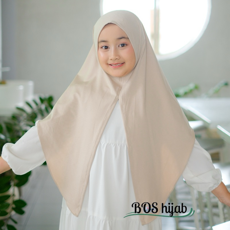 BOSShijab เด็ก/ฮิญาบเด็กเล็กประถม 5-12 ปี/ผ้าคลุมศีรษะเด็กผู้หญิง/อนุบาลถึงประถม/นินจาด้านใน/รุ่นสามเหลี่ยม