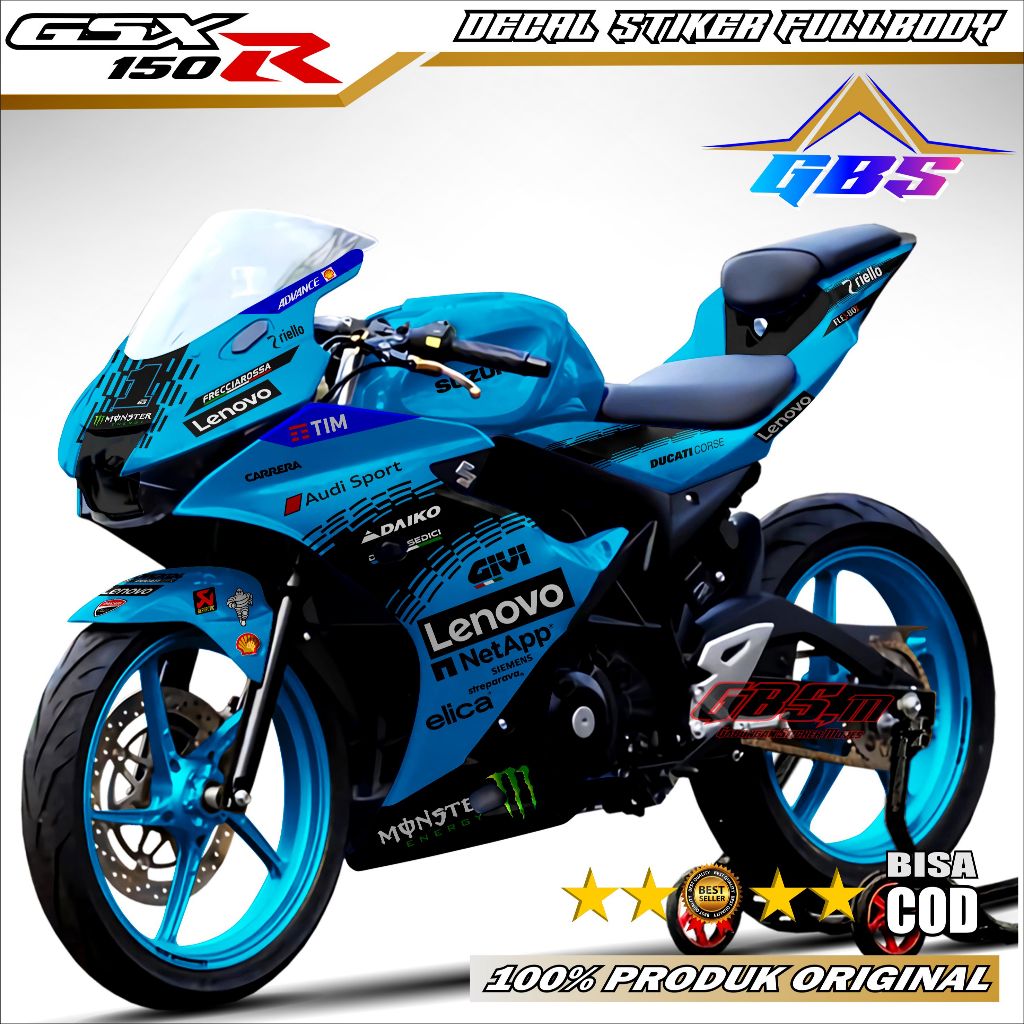 (ล่าสุด) รูปลอก GSX R150 Fullbody Recing สติกเกอร์ Motif 2024 สติกเกอร์รูปลอก GSX R150 Fullbody สติก