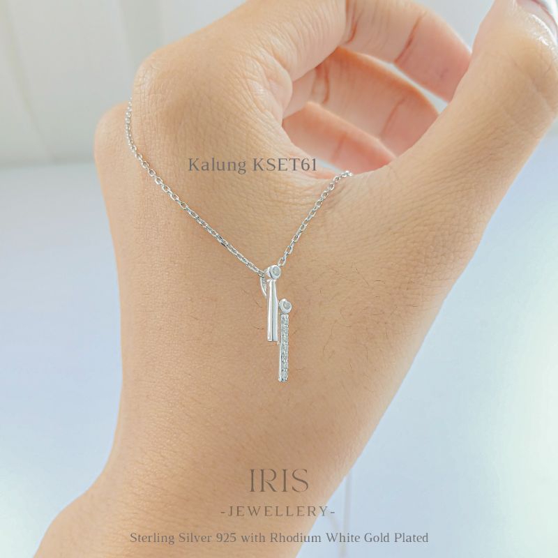 [Iris Jewellery] - สร้อยคอ KSET61 - ชุบเงินแท้ 925 พร้อมทองคําขาว 18K